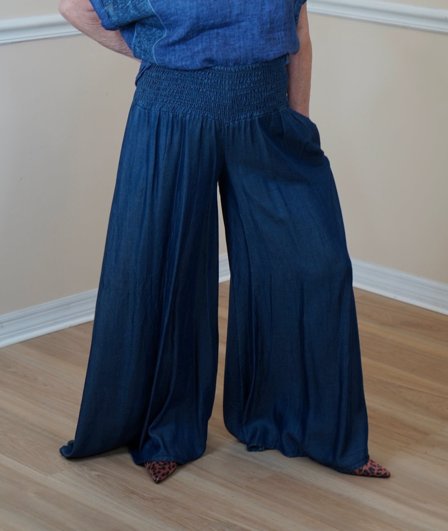 Denim Blue Ultra-Wide Pants